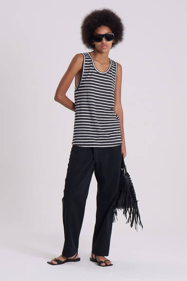 Musculosa con escote redondo a rayas diseño casual para mujer de Maria Cher en Remeras para argentina
