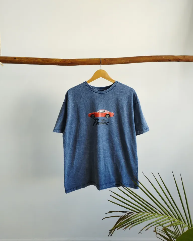 Remera oversize de algodón con estampa retro en tonos azulados de Lemmon en Remeras para argentina