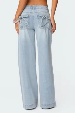 Jeans sidonie pierna ancha de Edikted en Pantalones para argentina