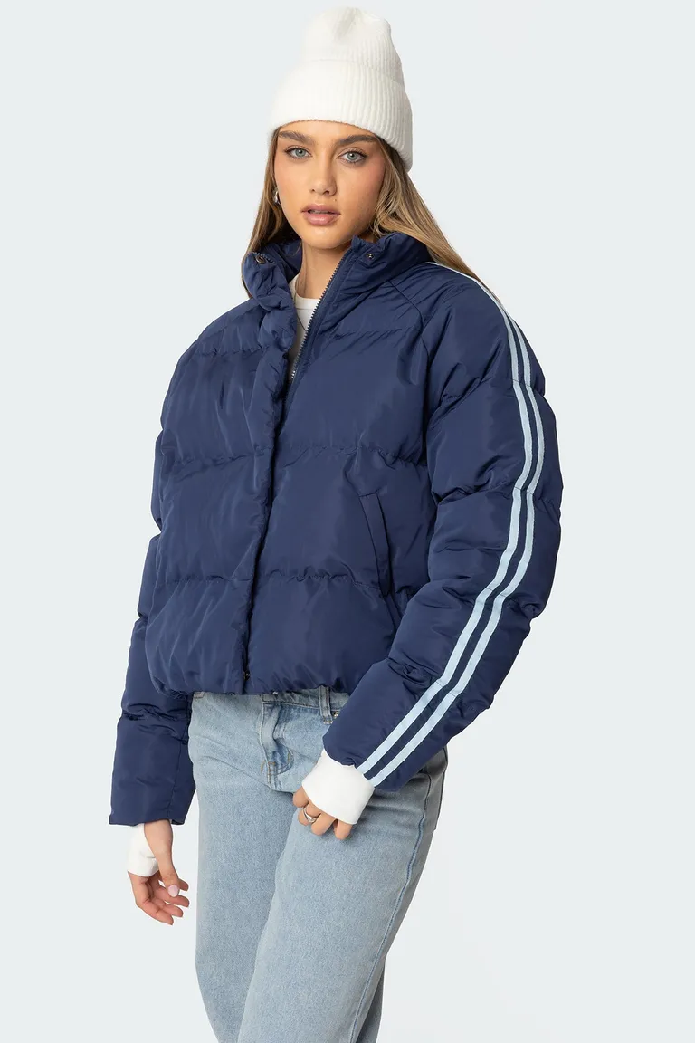 Campera puffer rayas laterales de Edikted en Chaquetas para argentina
