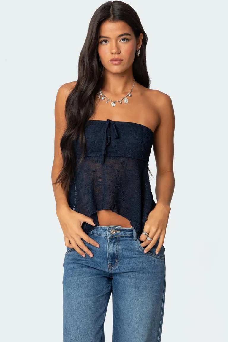Top strapless transparente bordado de Edikted en Tops para argentina