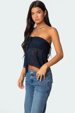 Top strapless transparente bordado de Edikted en Tops para argentina