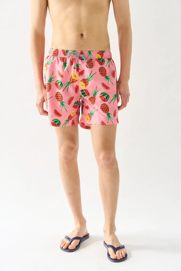 Short de Baño Estampado con Cintura Elástica y Bolsillos Laterales de Bensimon en Trajes de Baño para argentina