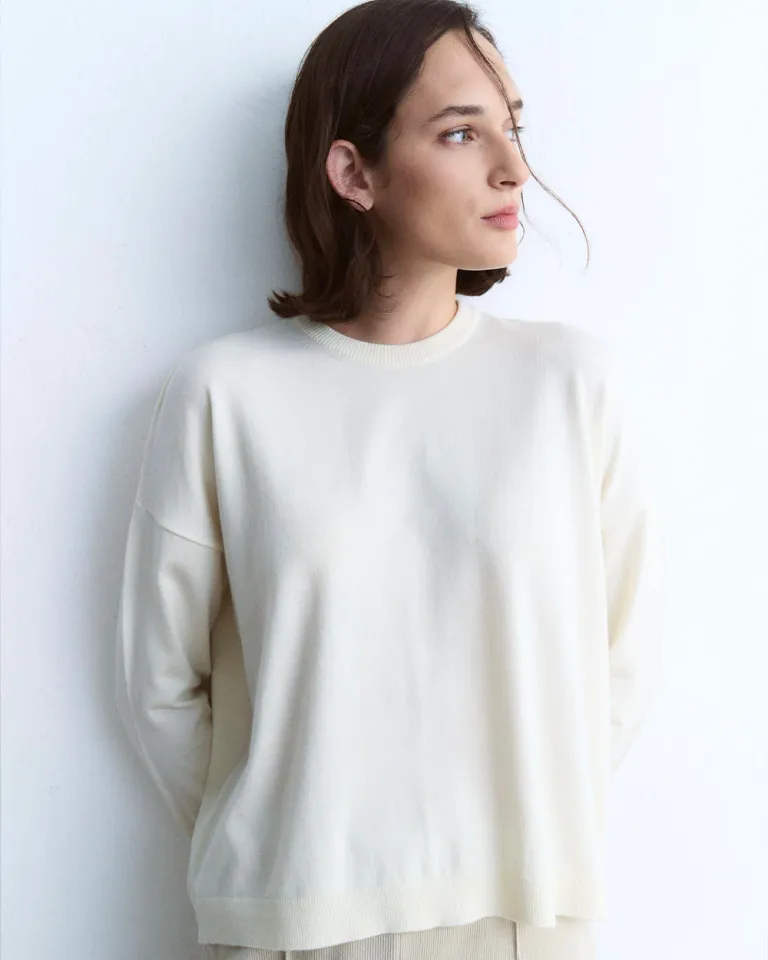 Suéter básico blanco de talla única para mujer de Sky en Buzos y Sweaters para argentina