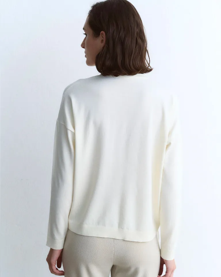 Suéter básico blanco de talla única para mujer de Sky en Buzos y Sweaters para argentina