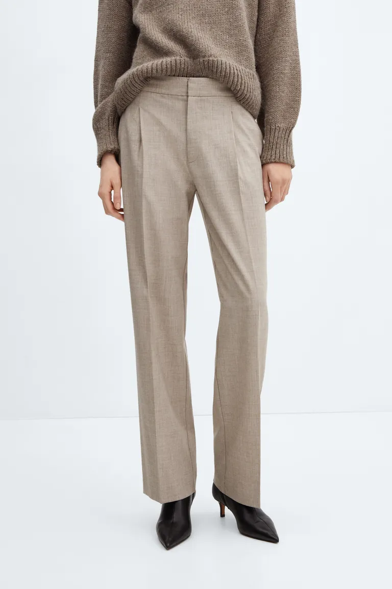 Pantalón jaspeado recto de Mango en Pantalones para argentina