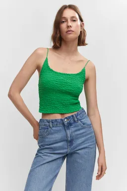 Top crop textura de Mango en Tops para argentina