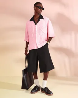 Camisa oversize damero texturizado de Sumwon en Camisas para argentina