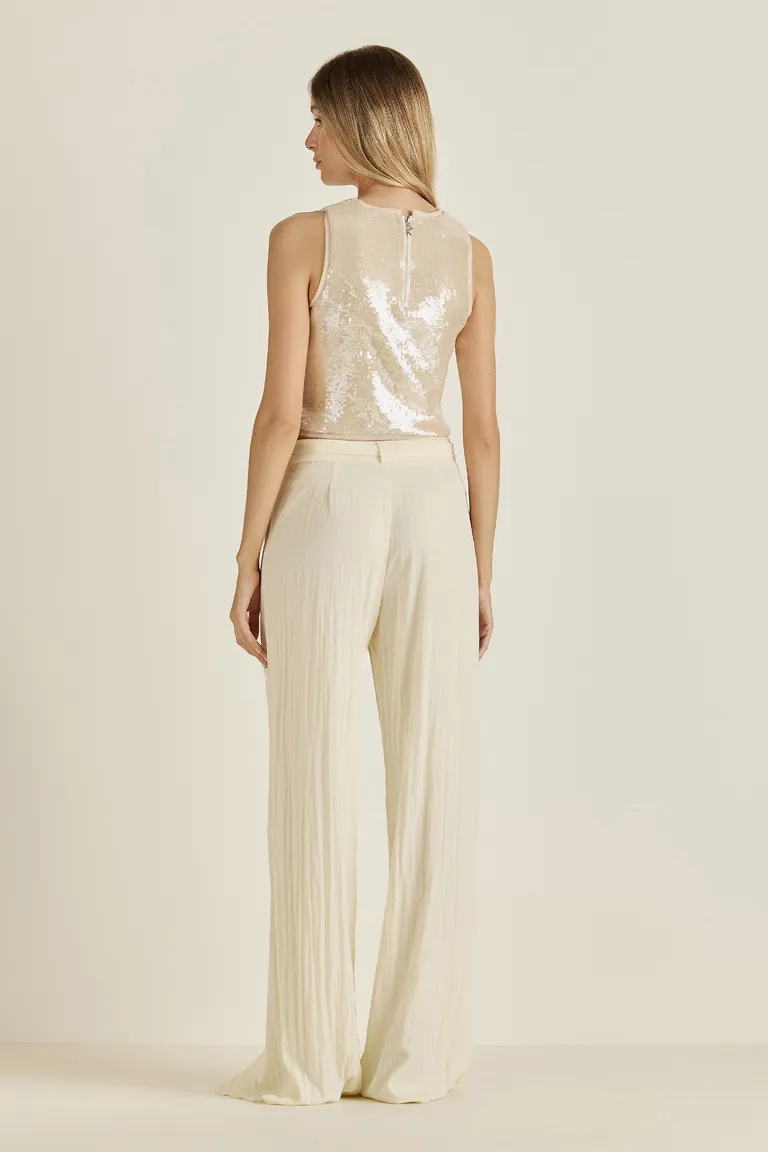 Top adherente de lentejuela con cierre en espalda y dije personalizado de Tucci en Tops para argentina