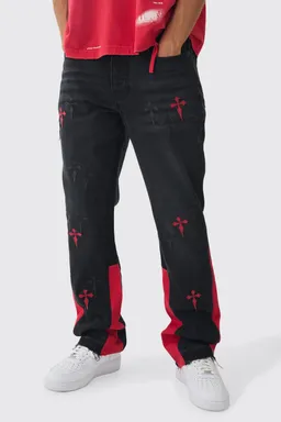 Jeans slim apliques pu de Boohooman en Pantalones para argentina