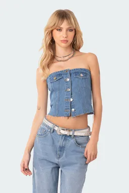 Top strapless jean river de Edikted en Tops para argentina