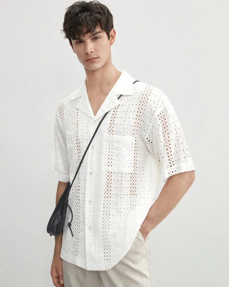 Camisa tejida bordada hombre verano de Aknotic en Camisas para argentina