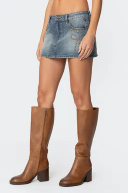 Mini falda denim moño tachas de Edikted en Shorts para argentina