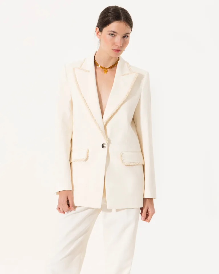 Blazer de jacquard con estampado de cebra, una prenda de estilo elegante y sofisticado de Jazmin Chebar en Blazers para argentina