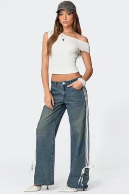 Jeans tiro bajo cintas de Edikted en Pantalones para argentina
