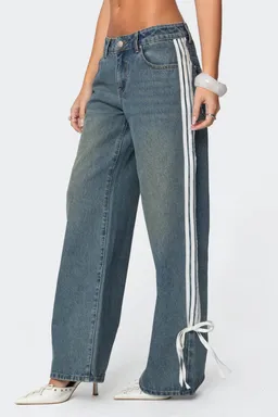 Jeans tiro bajo cintas de Edikted en Pantalones para argentina