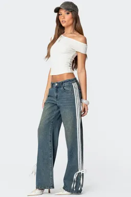 Jeans tiro bajo cintas de Edikted en Pantalones para argentina