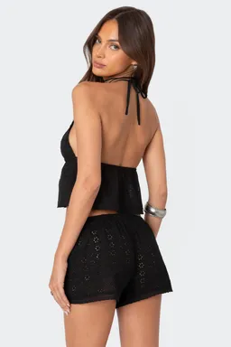 Top jael halter con ojalillos de Edikted en Tops para argentina