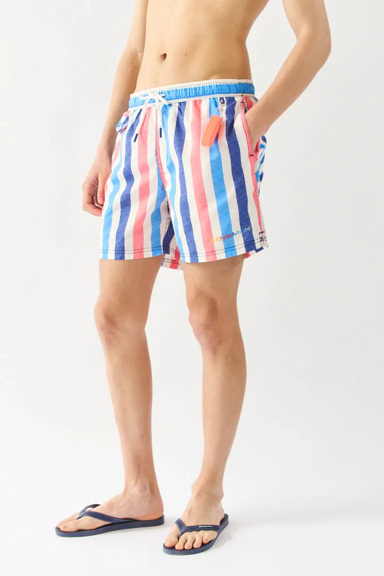 Shorts de baño con diseño de rayas multicolor para hombre de Bensimon en Trajes de Baño para argentina