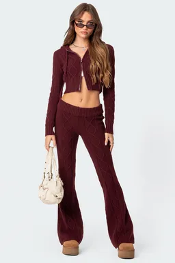 Pantalón acampanado ray trenzado de Edikted en Pantalones para argentina