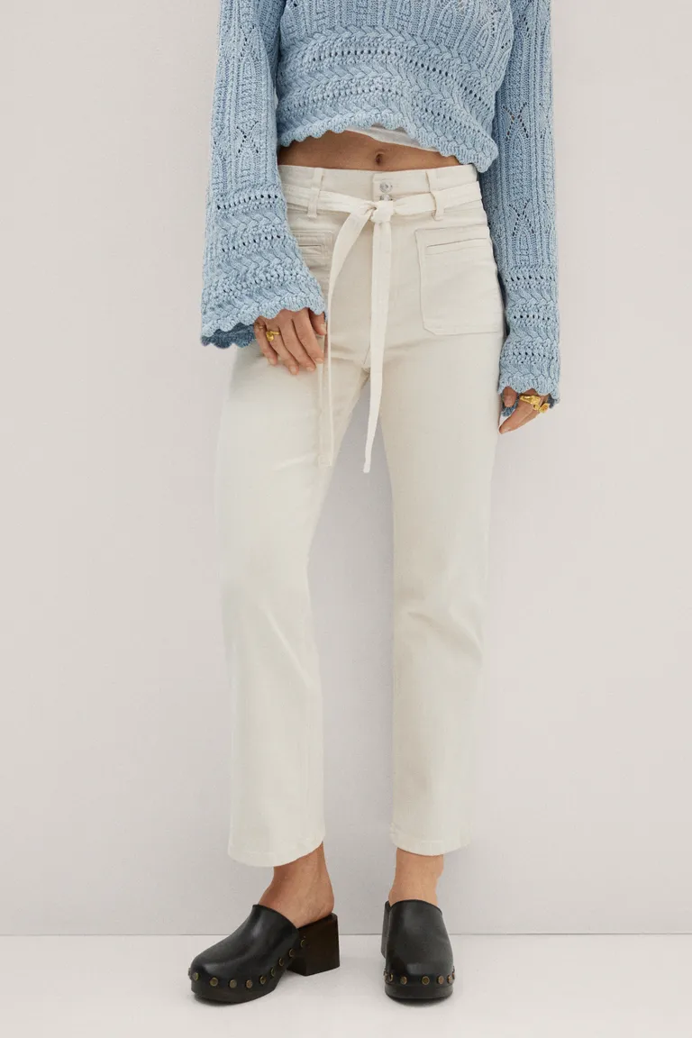 Jeans rectos detalle lazo de Mango en Pantalones para argentina