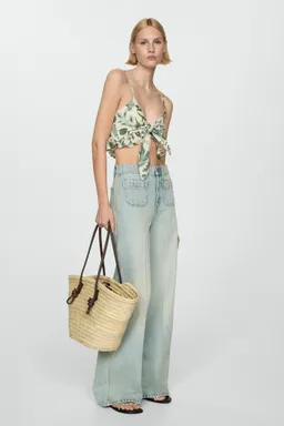 Top crop estampado lazo de Mango en Tops para argentina