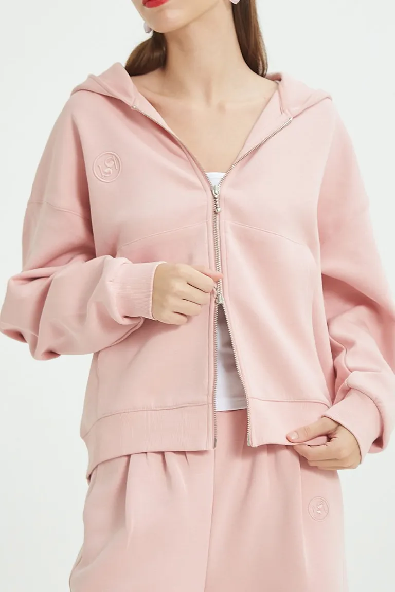 Buzo de Algodón Elastizado con Capucha y Cierre Metálico - Estilo Relajado y Cómodo de Las Pepas en Buzos y Sweaters para argentina