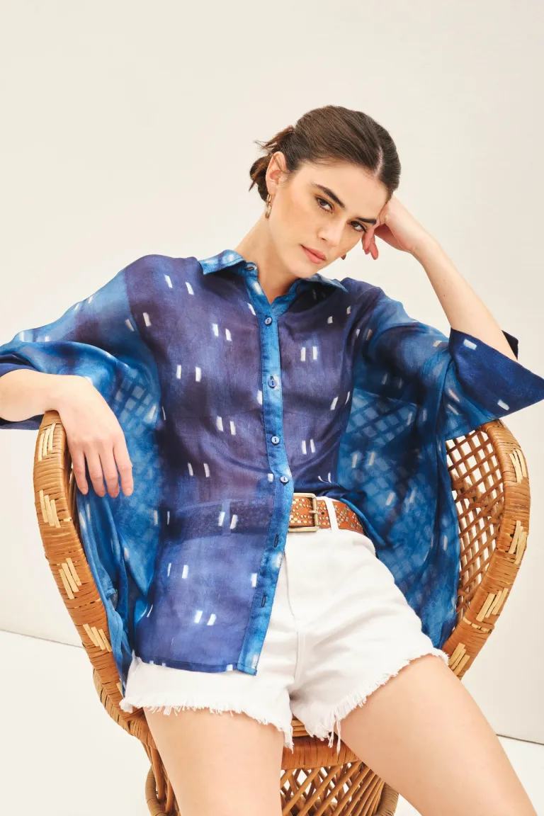 Camisa de seda estampada de corte amplio y mangas al codo de Rapsodia en Camisas para argentina