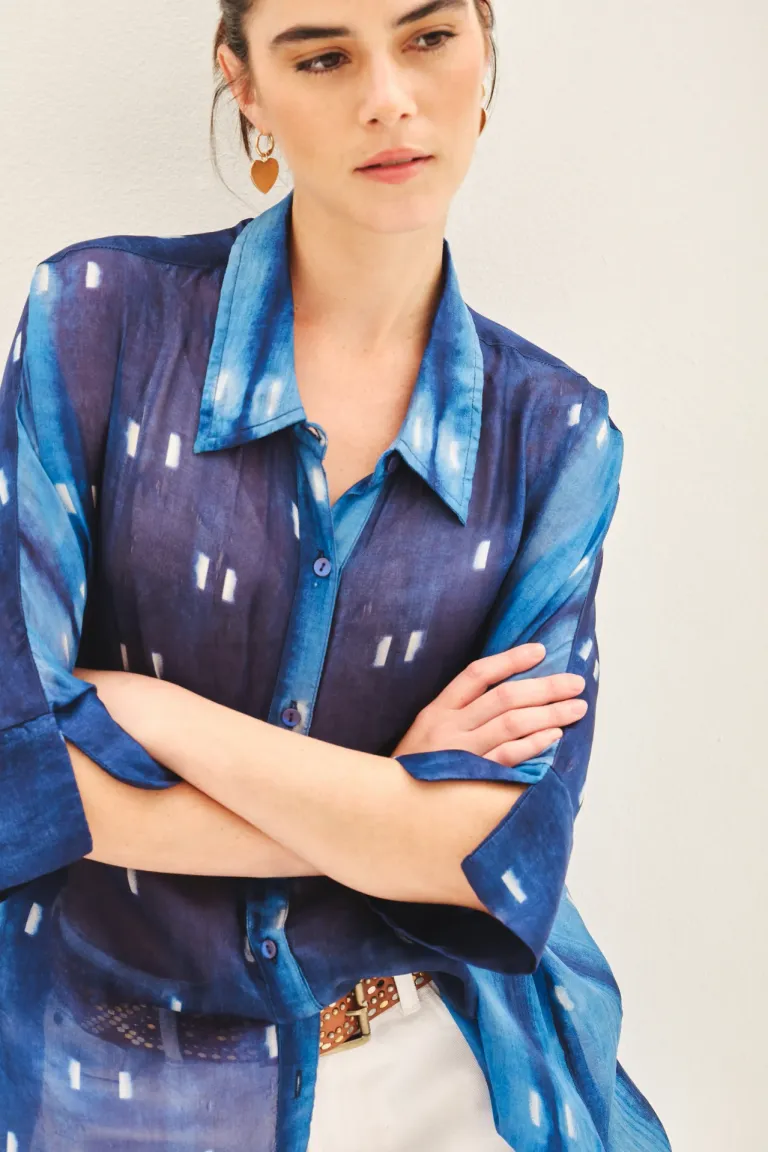 Camisa de seda estampada de corte amplio y mangas al codo de Rapsodia en Camisas para argentina