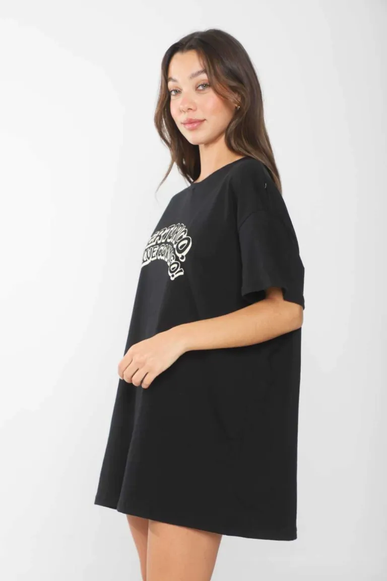 Remera estampada negra de algodón para mujer de Belle en Remeras para argentina