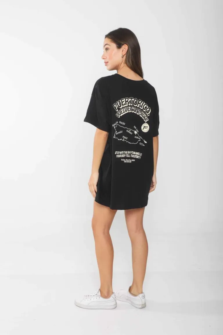 Remera estampada negra de algodón para mujer de Belle en Remeras para argentina