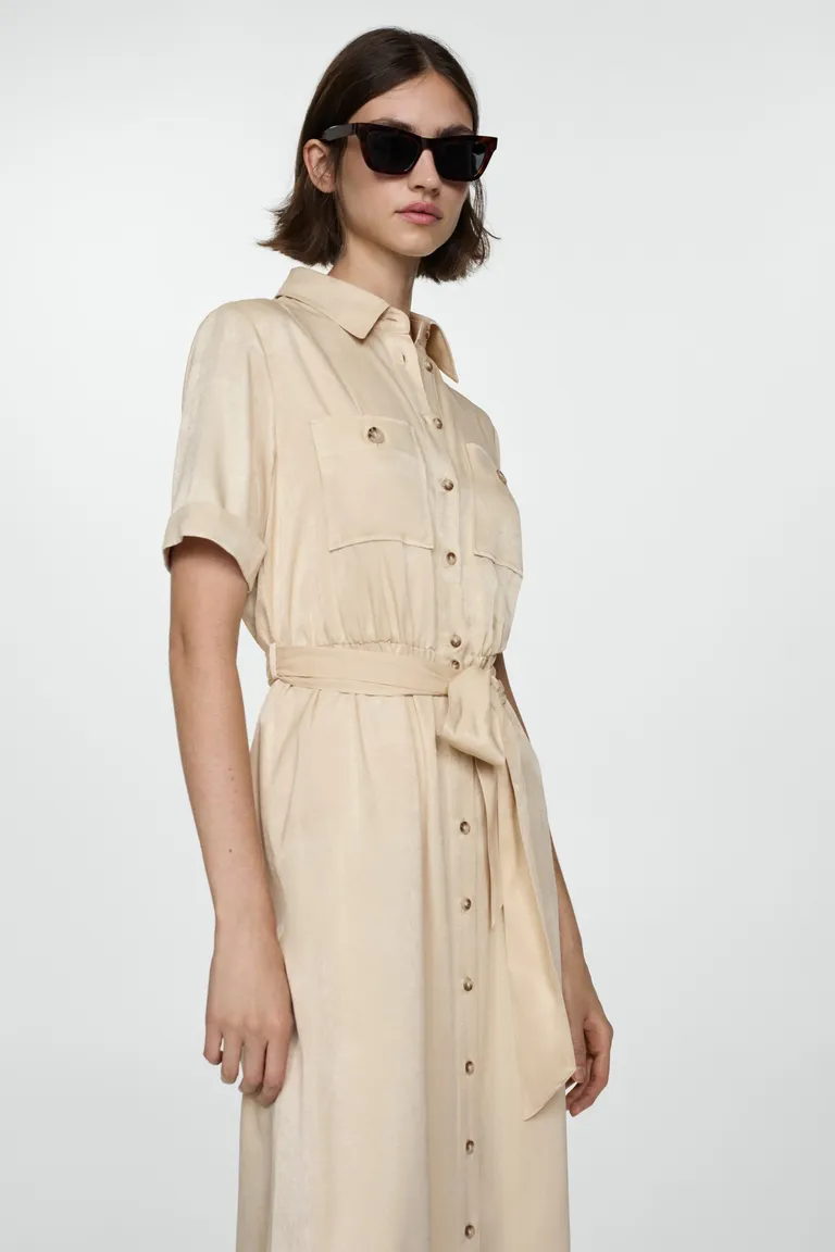 Vestido camisero satinado de Mango en Vestidos para argentina