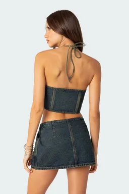 Corset elara denim lavado con cordones de Edikted en Swimwear y Beachwear para argentina
