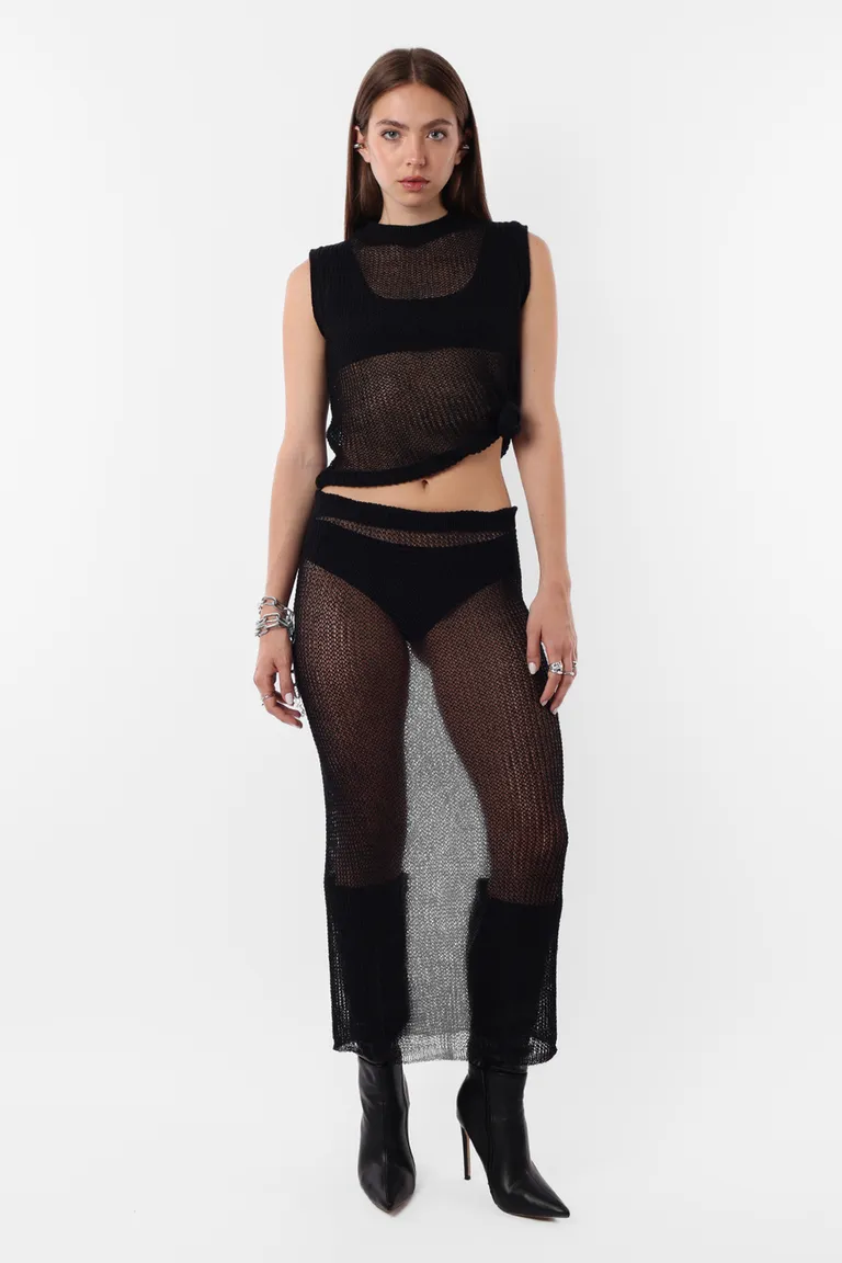 Top corto sin mangas de tejido de punto para mujer de Top White en Tops para argentina