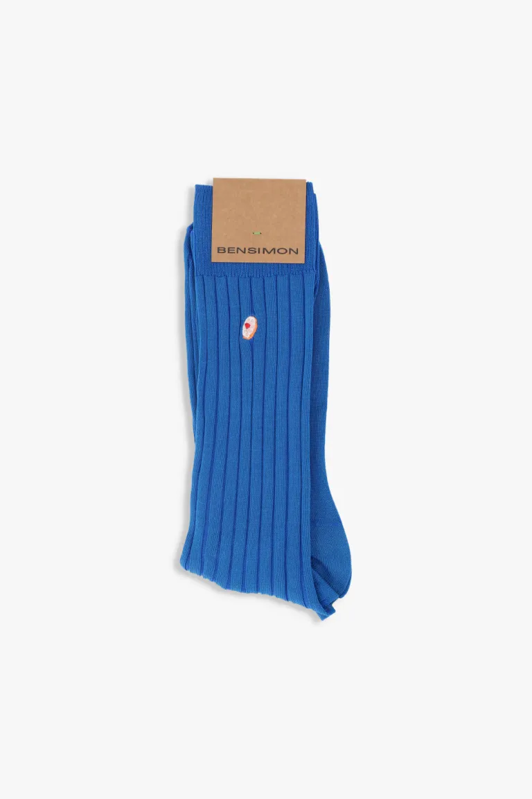 Media de caña media azul con bordado - Prenda elegante y práctica para el hombre de Bensimon en Ropa Interior y Medias para argentina