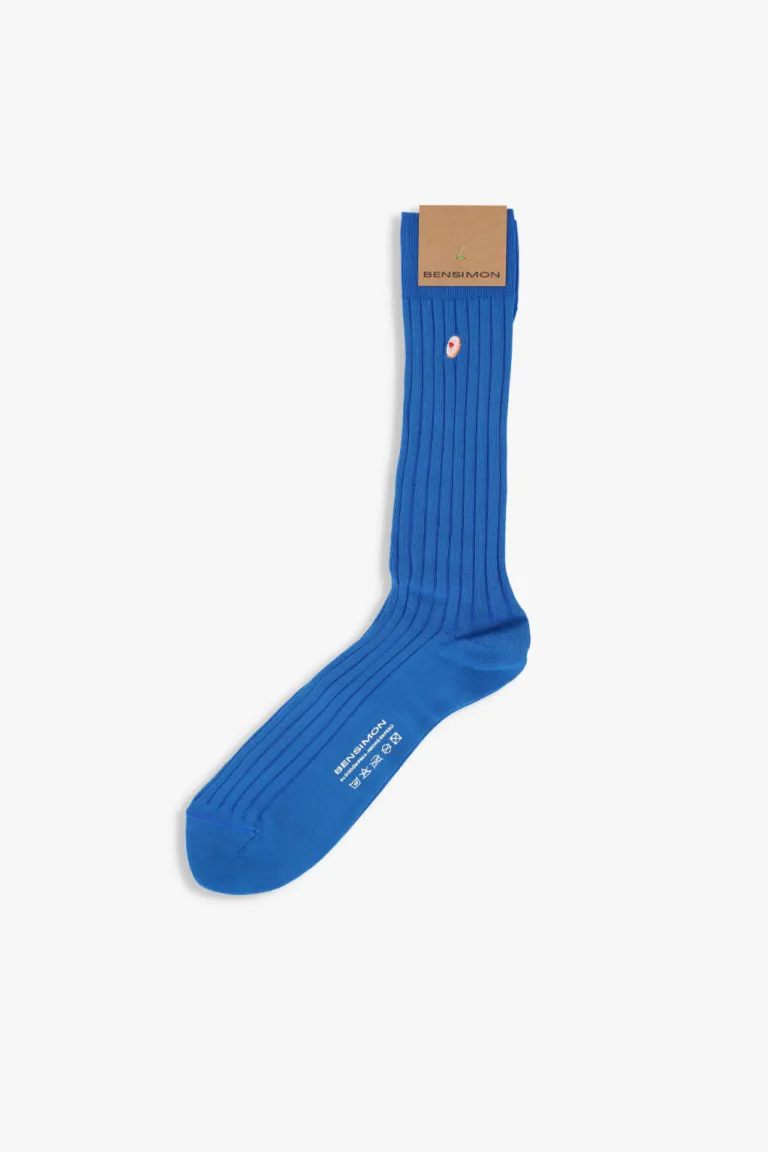 Media de caña media azul con bordado - Prenda elegante y práctica para el hombre de Bensimon en Ropa Interior y Medias para argentina