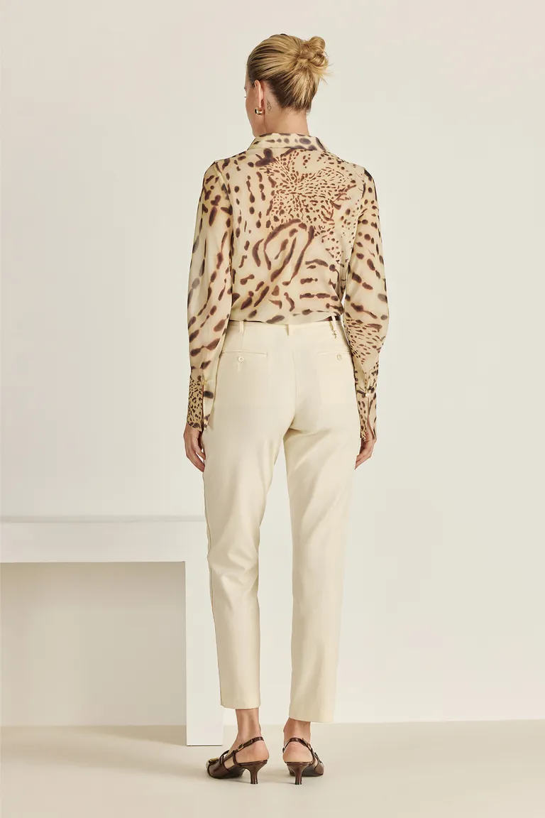 Pantalón sastrero de corte recto con galón metálico decorativo y diseño elegante de Tucci en Pantalones para argentina