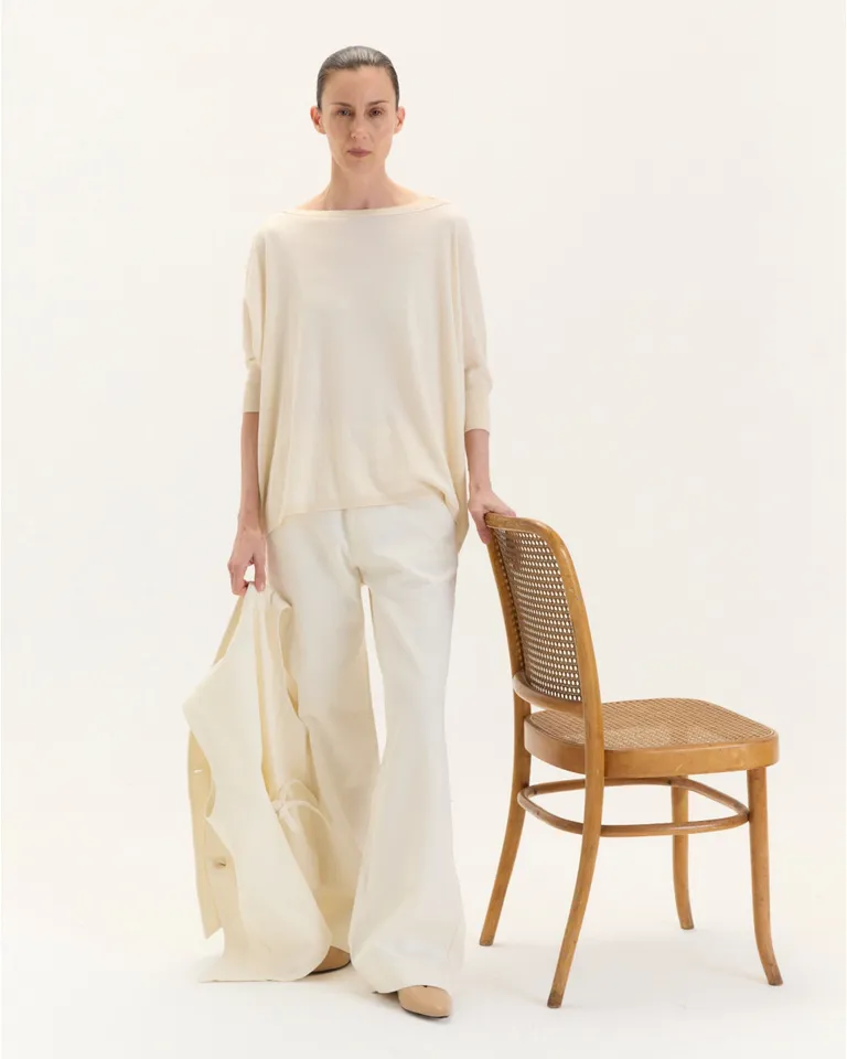 Sweater rosa de silueta amplia y mangas 3/4 para el día a día de Blue Sheep en Buzos y Sweaters para argentina