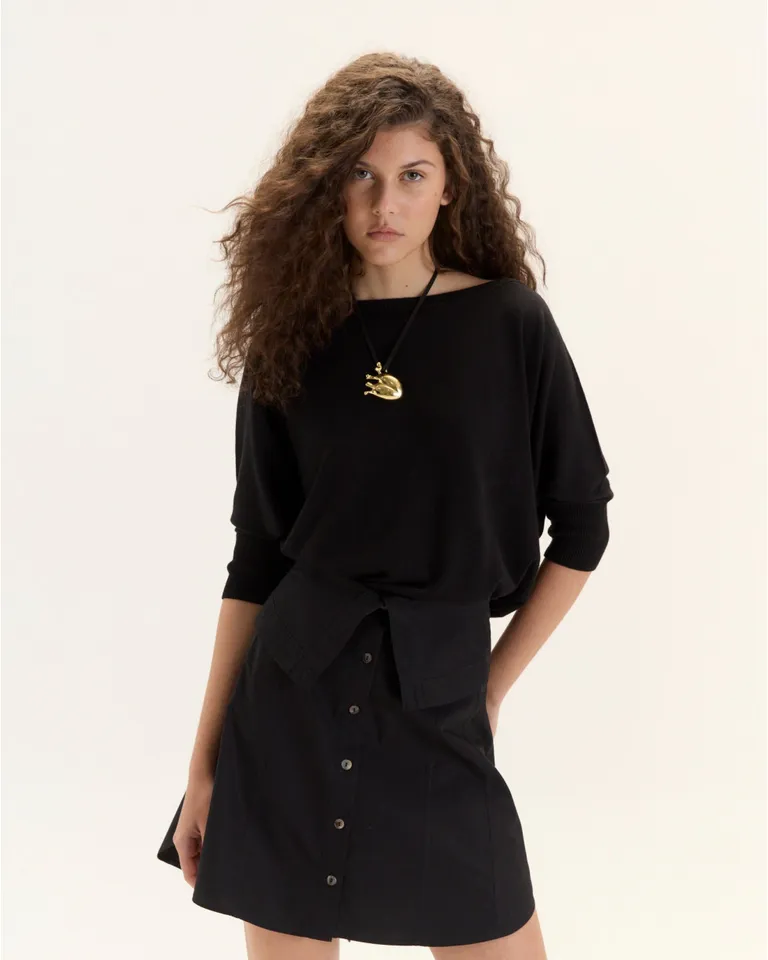 Sweater rosa de silueta amplia y mangas 3/4 para el día a día de Blue Sheep en Buzos y Sweaters para argentina