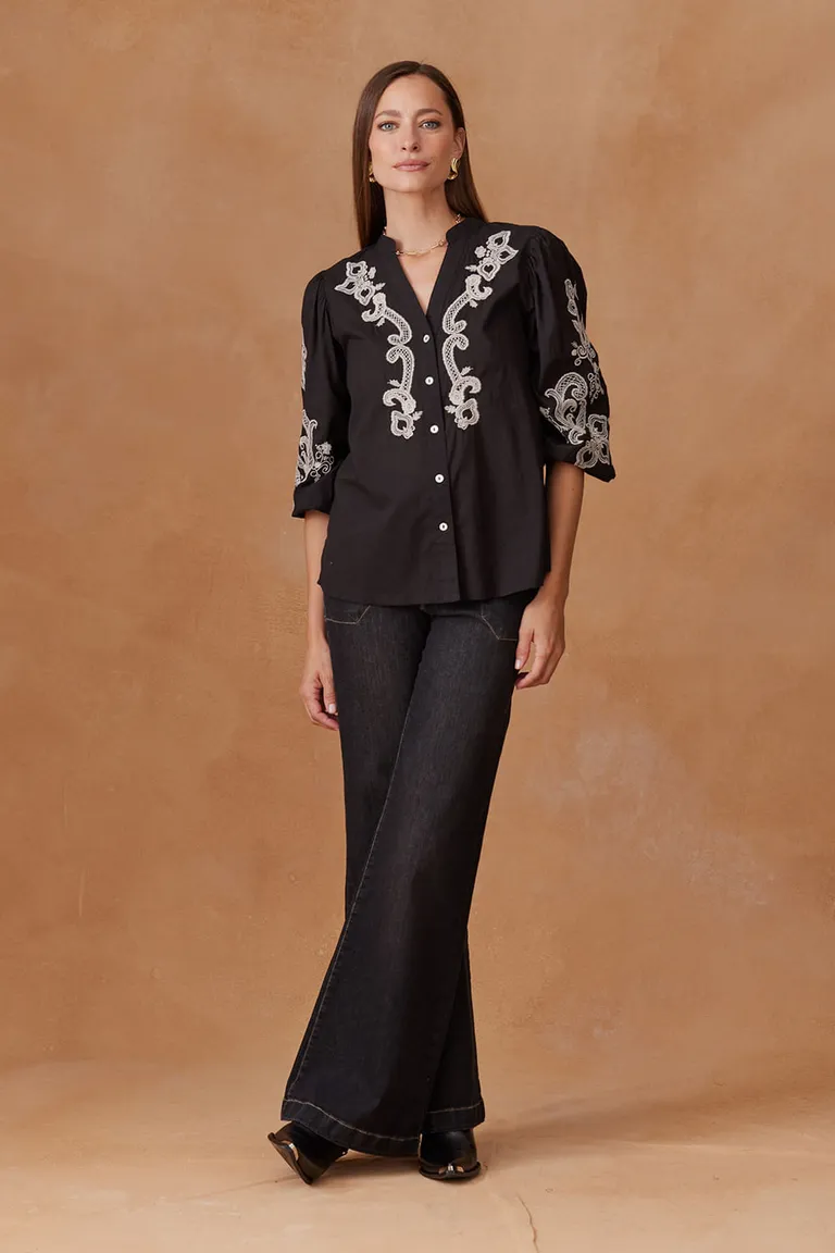 Pantalón de tiro alto con pierna oxford y costuras a contraste de Indiastyle en Pantalones para argentina