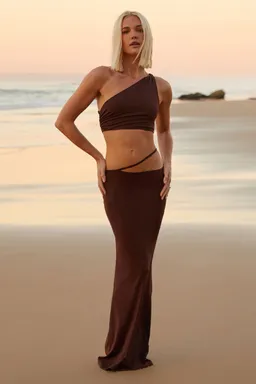 Falda maxi tiro bajo like you do chocolate de Peppermayo en Swimwear y Beachwear para argentina