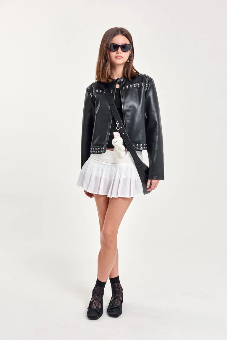 Falda corta de algodón con caderín ancho y vuelo - Estilo casual y cómodo de 47 Street en Faldas para argentina