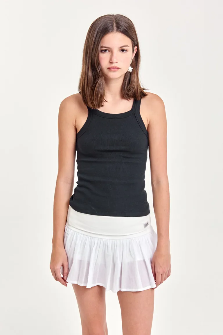 Falda corta de algodón con caderín ancho y vuelo - Estilo casual y cómodo de 47 Street en Faldas para argentina