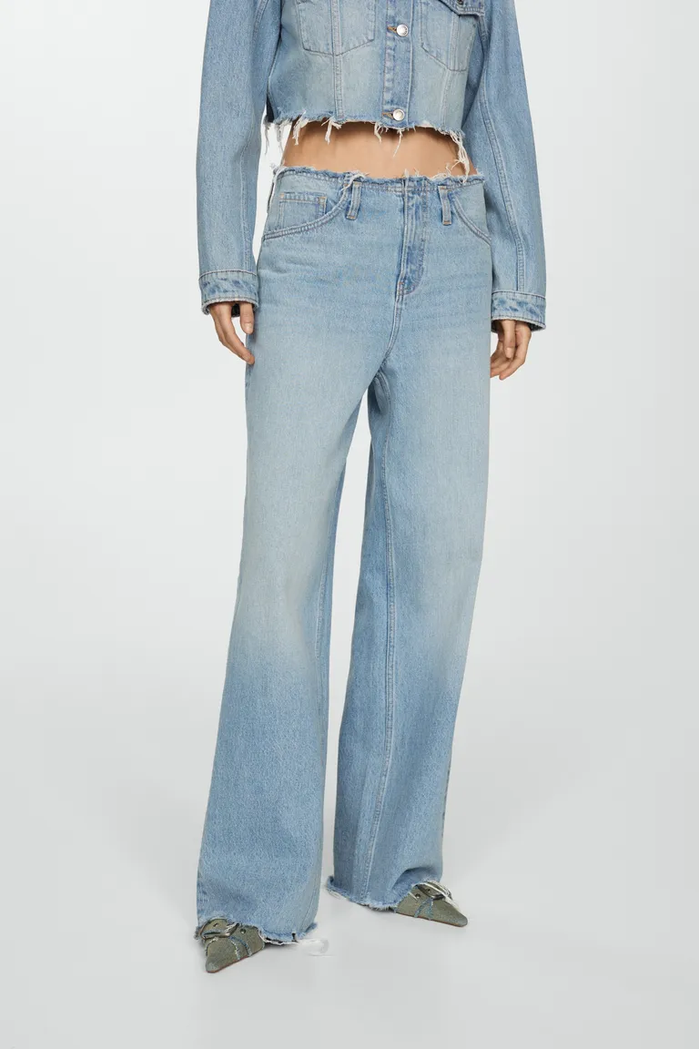 Jeans wideleg deshilachados de Mango en Pantalones para argentina