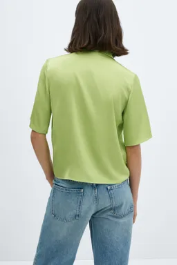 Camisa satinada manga corta de Mango en Camisas para argentina