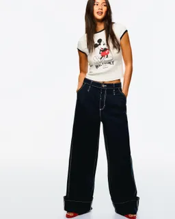 Pantalón wide leg contraste de Bershka en Pantalones para argentina