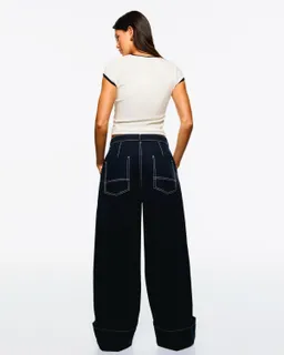Pantalón wide leg contraste de Bershka en Pantalones para argentina