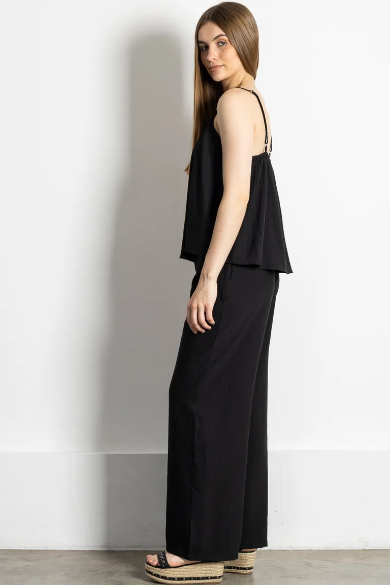 Pantalón recto de tela arrugada con bolsillos ojal falsos en espalda de Kill en Pantalones para argentina