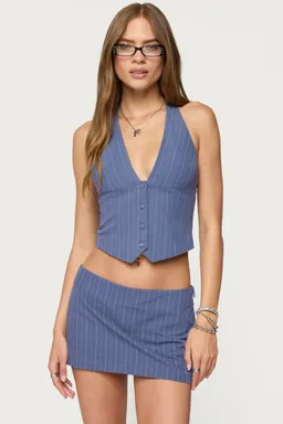 Top halter rayas botones frankey de Edikted en Tops para argentina