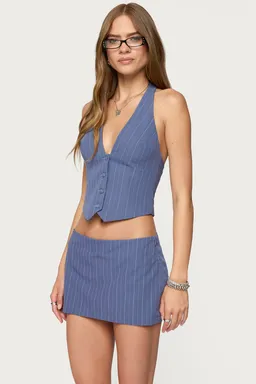Top halter rayas botones frankey de Edikted en Tops para argentina